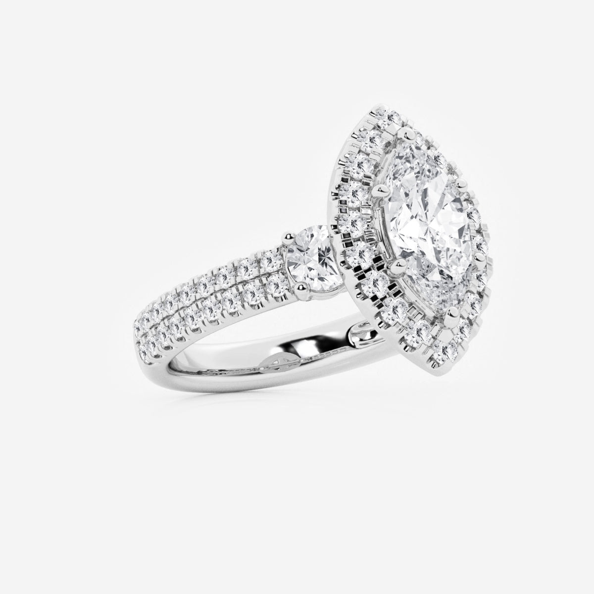 Adriana - Double Row Halo Engagement Ring