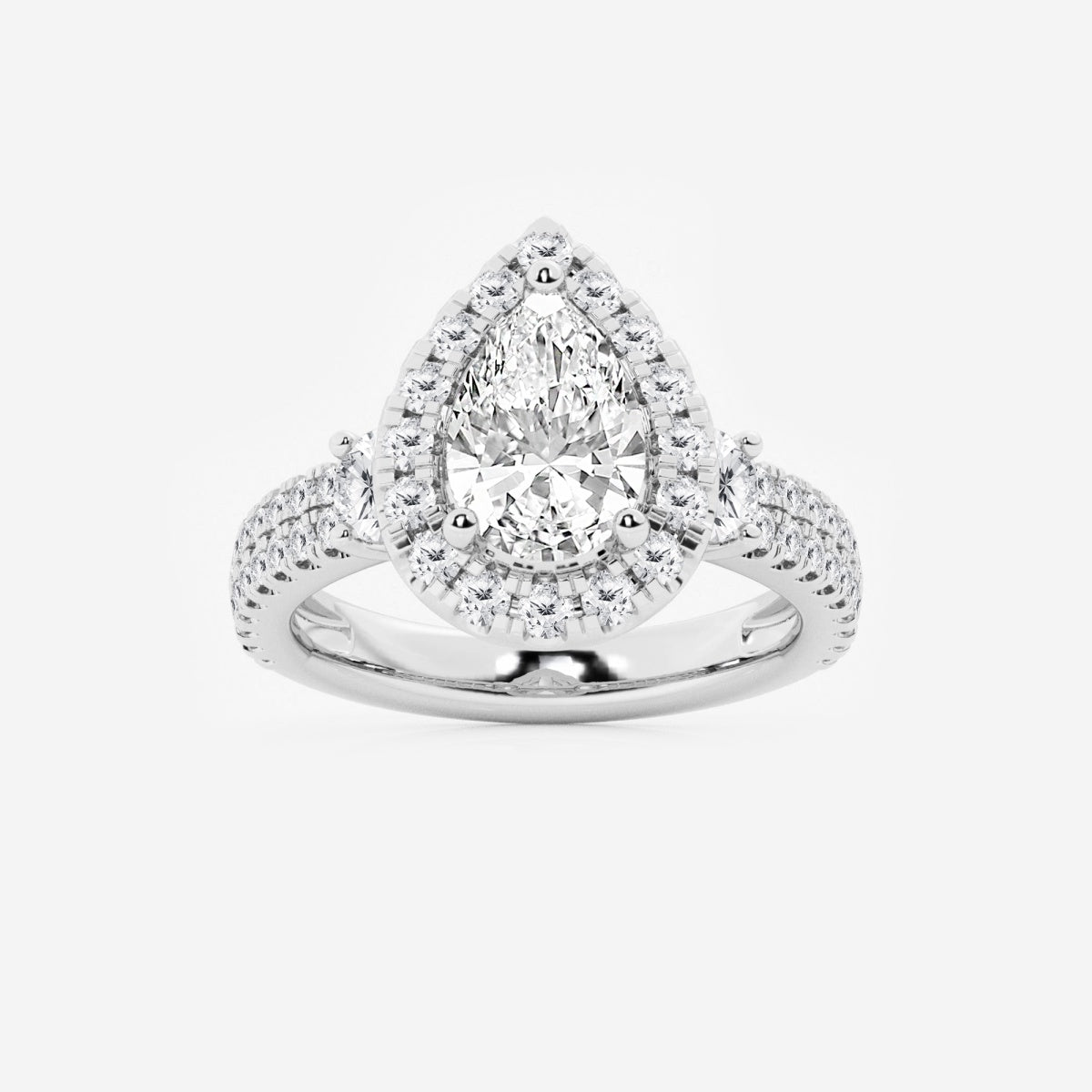 Adriana - Double Row Halo Engagement Ring