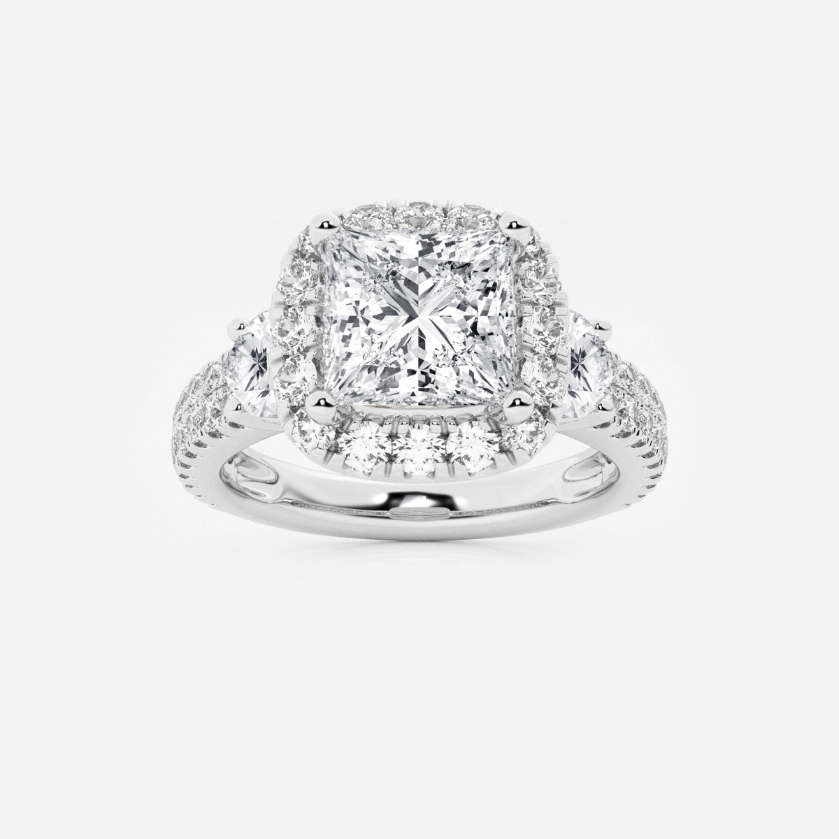 Adriana - Double Row Halo Engagement Ring