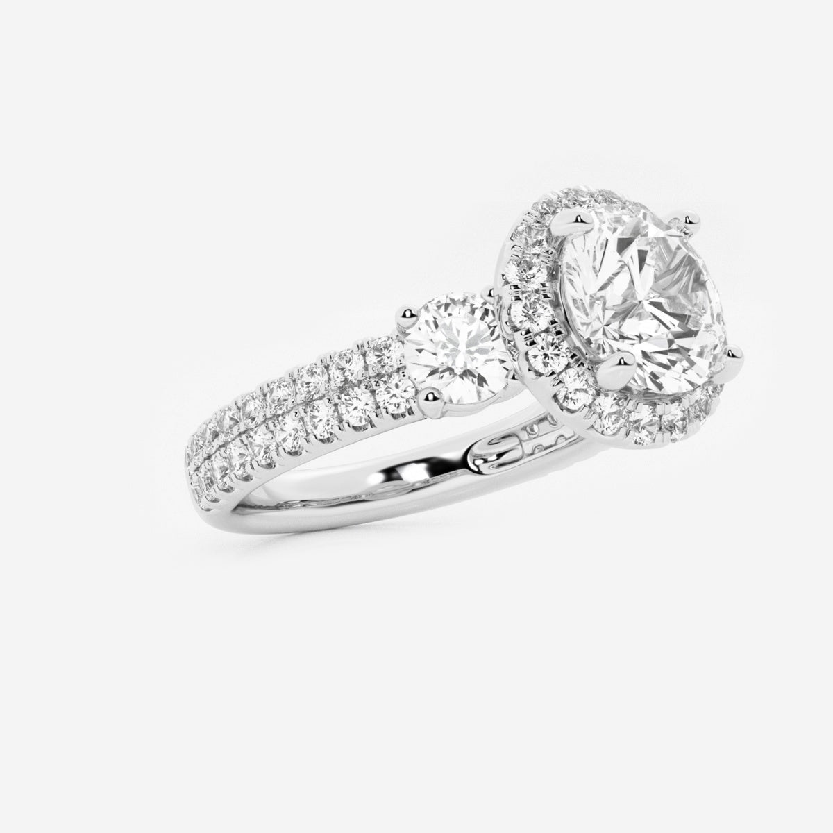 Adriana - Double Row Halo Engagement Ring