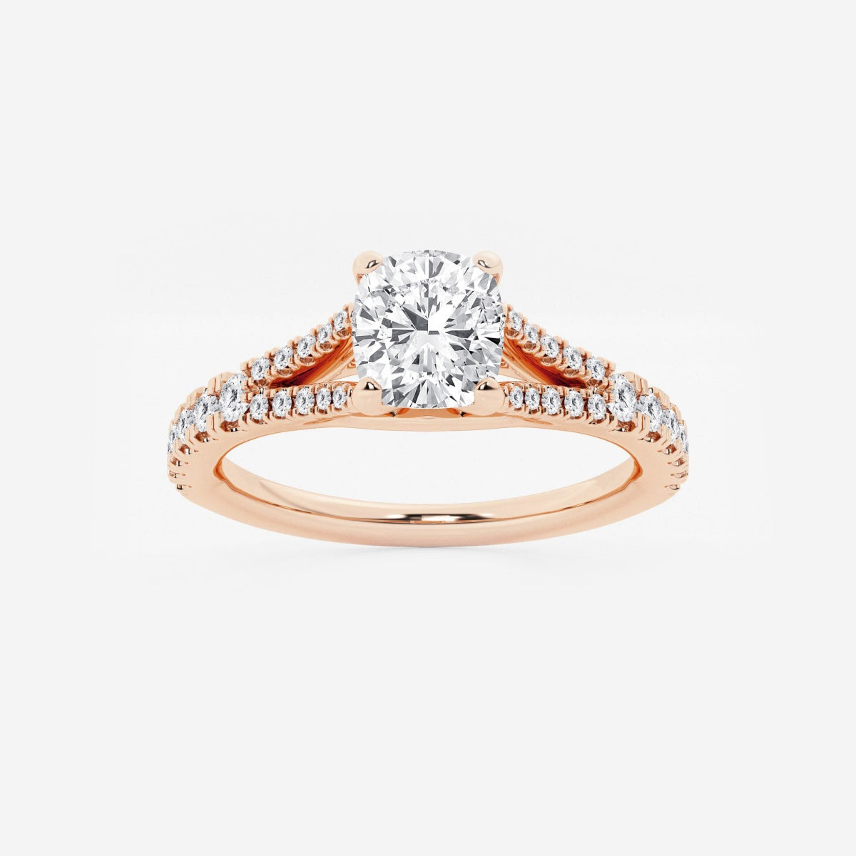 Amelia - Split Shank Side Stones Engagement Ring