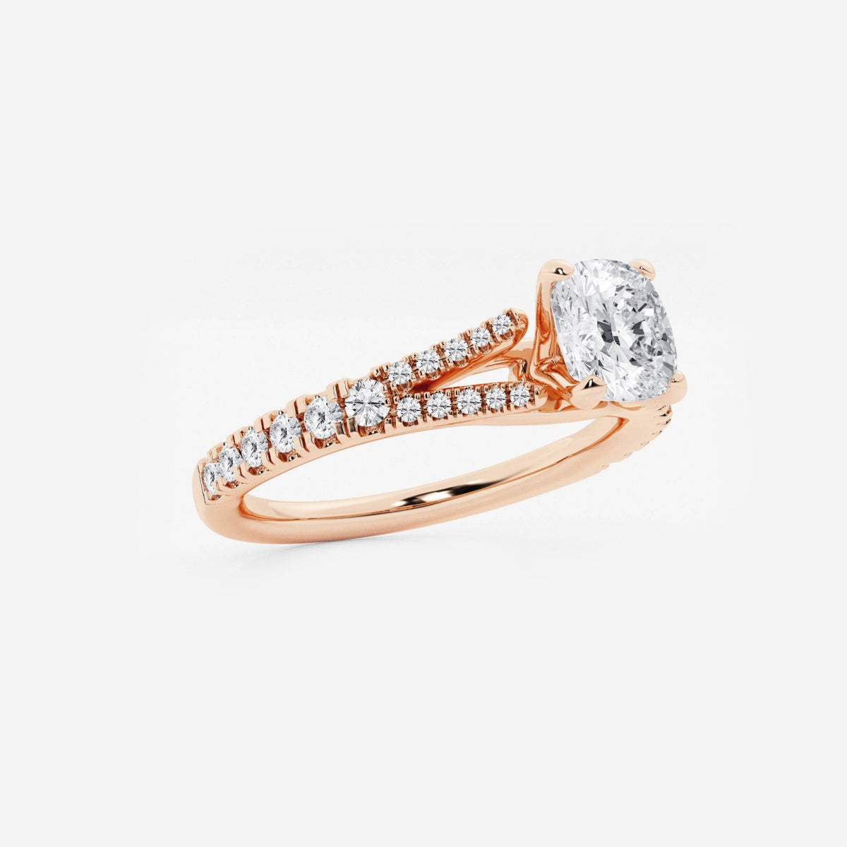 Amelia - Split Shank Side Stones Engagement Ring