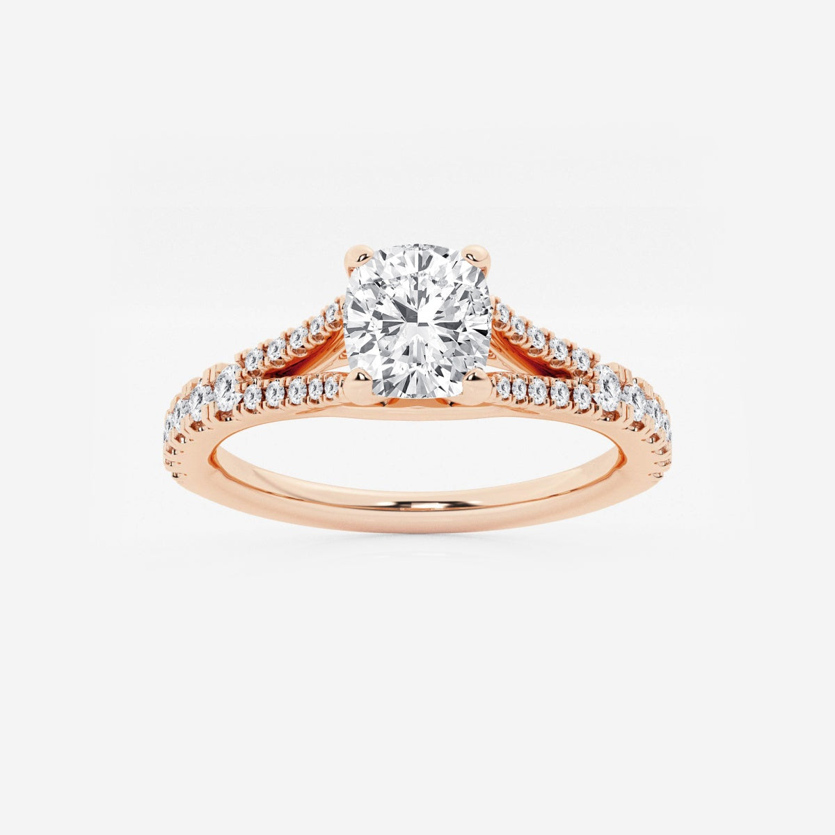 Amelia - Split Shank Side Stones Engagement Ring