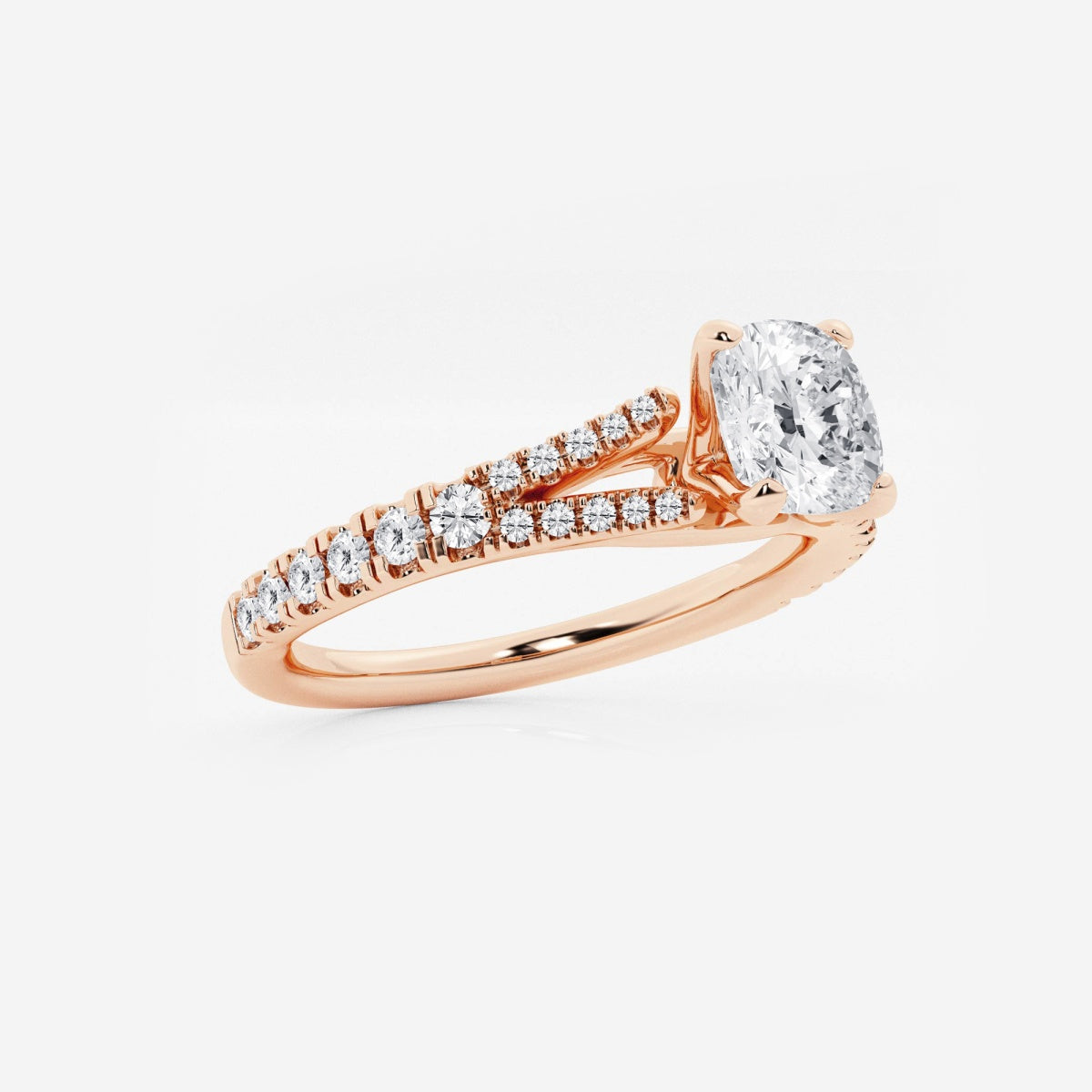 Amelia - Split Shank Side Stones Engagement Ring