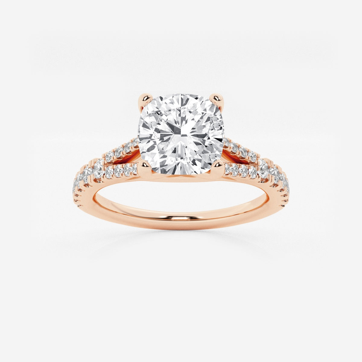 Amelia - Split Shank Side Stones Engagement Ring