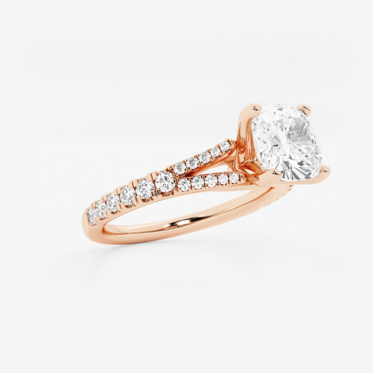 Amelia - Split Shank Side Stones Engagement Ring