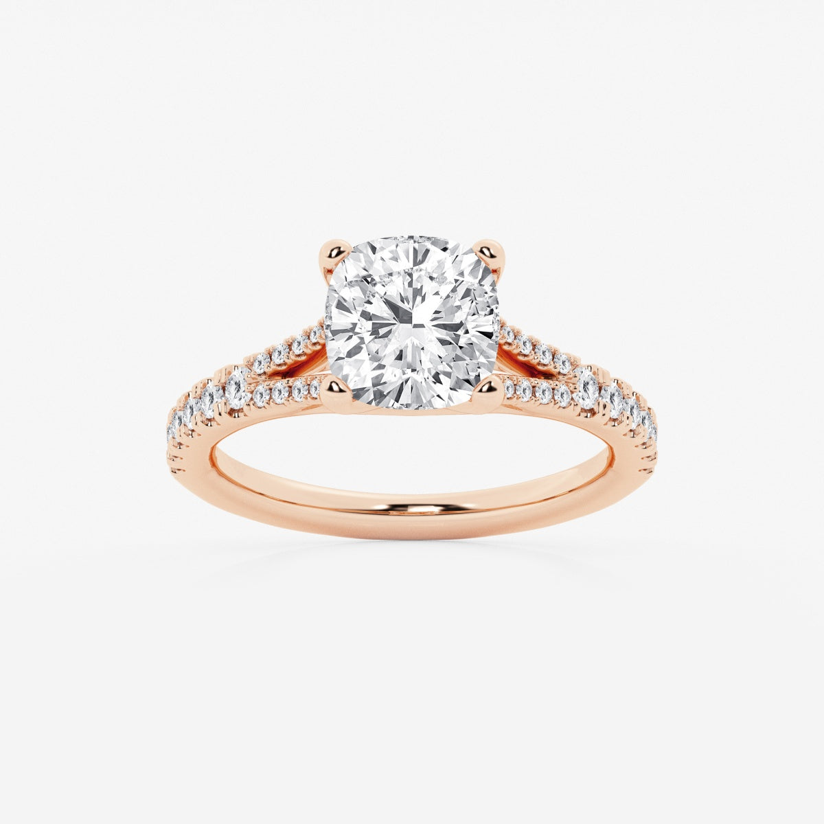 Amelia - Split Shank Side Stones Engagement Ring