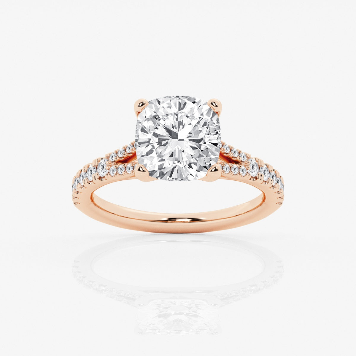 Amelia - Split Shank Side Stones Engagement Ring