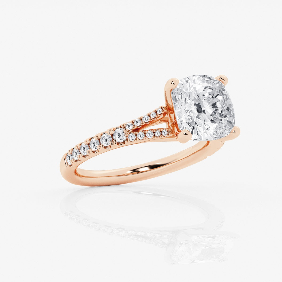 Amelia - Split Shank Side Stones Engagement Ring