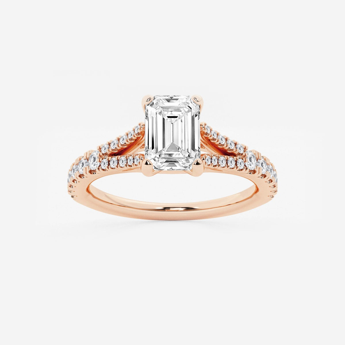 Amelia - Split Shank Side Stones Engagement Ring