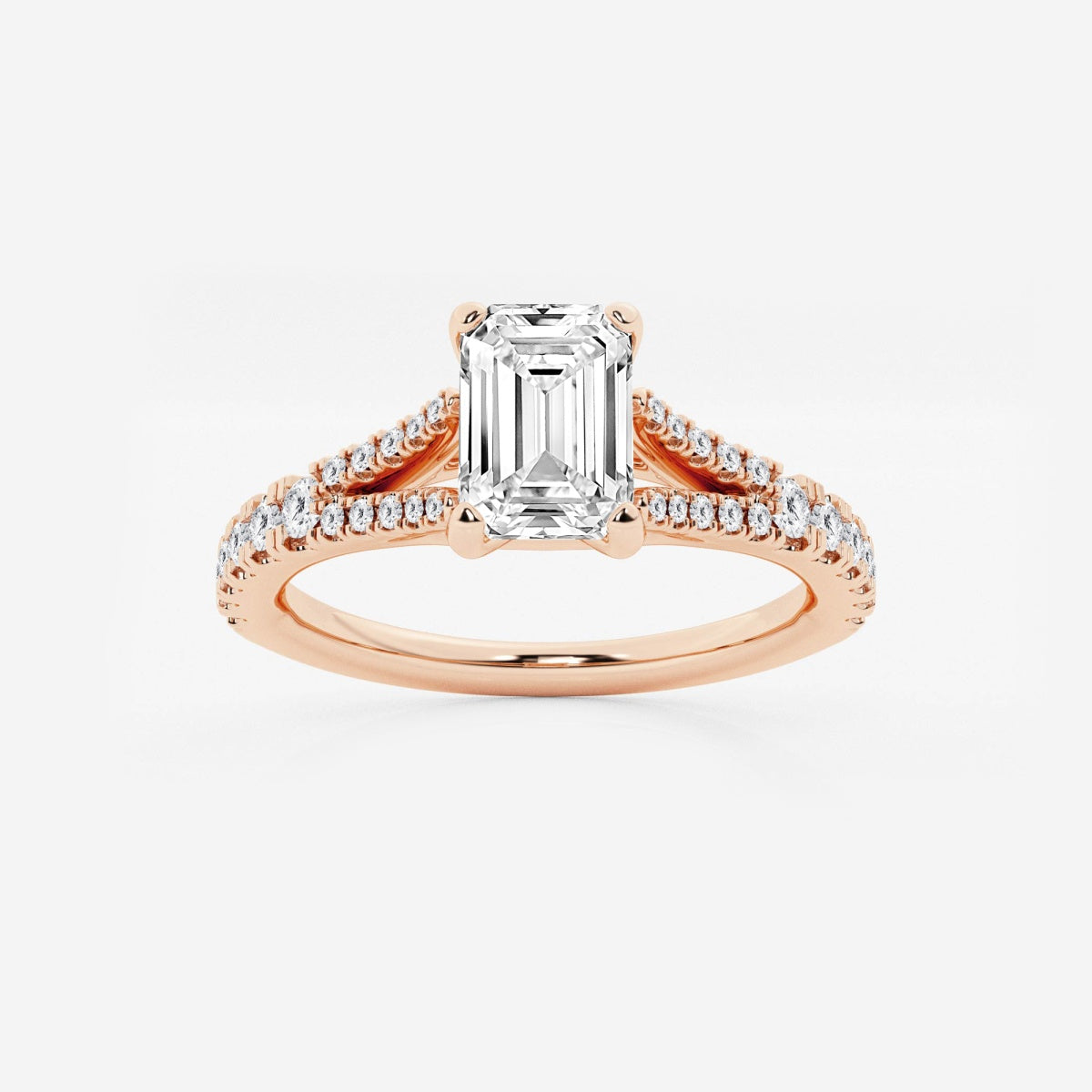 Amelia - Split Shank Side Stones Engagement Ring