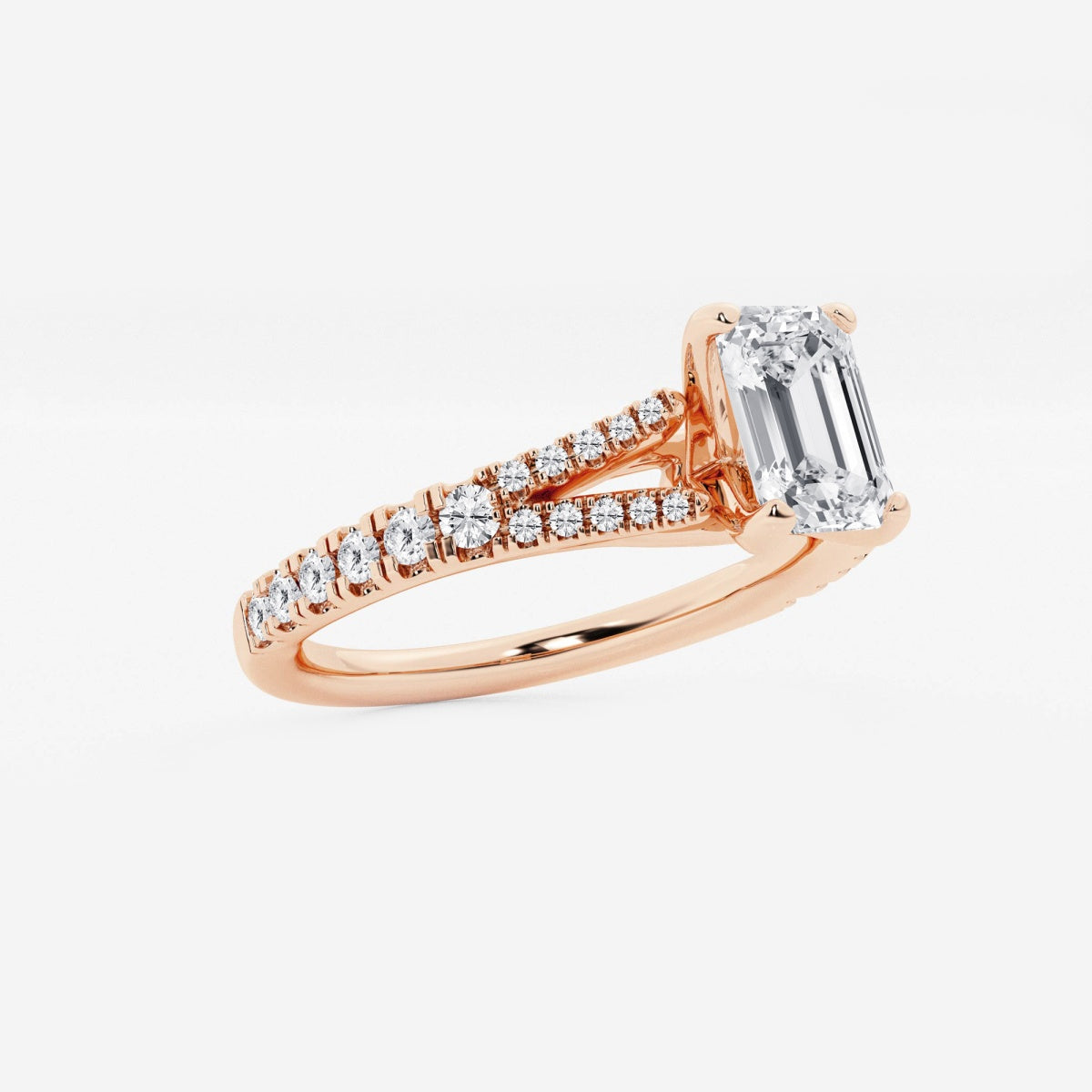 Amelia - Split Shank Side Stones Engagement Ring