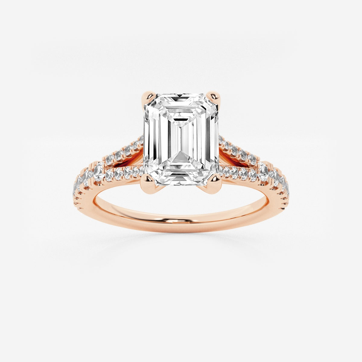 Amelia - Split Shank Side Stones Engagement Ring