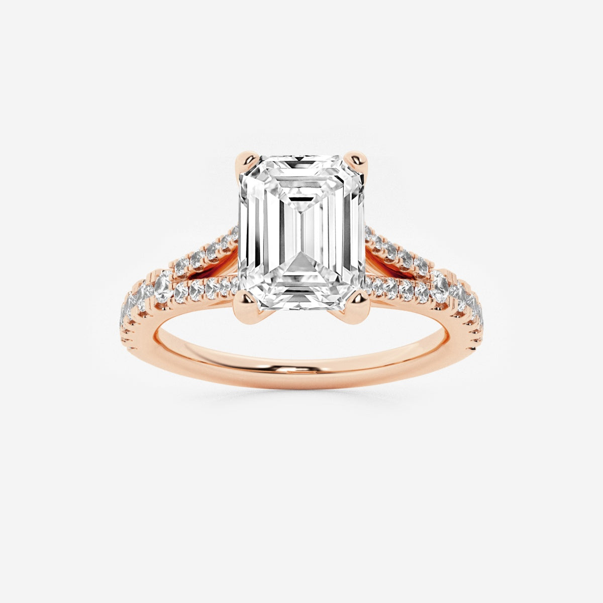 Amelia - Split Shank Side Stones Engagement Ring