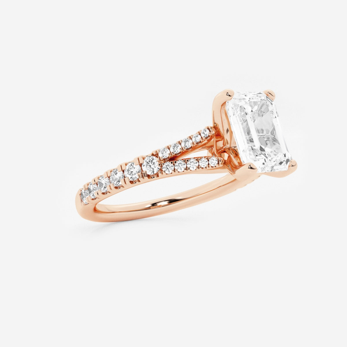 Amelia - Split Shank Side Stones Engagement Ring