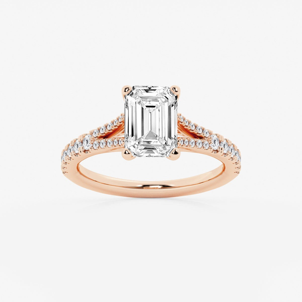 Amelia - Split Shank Side Stones Engagement Ring