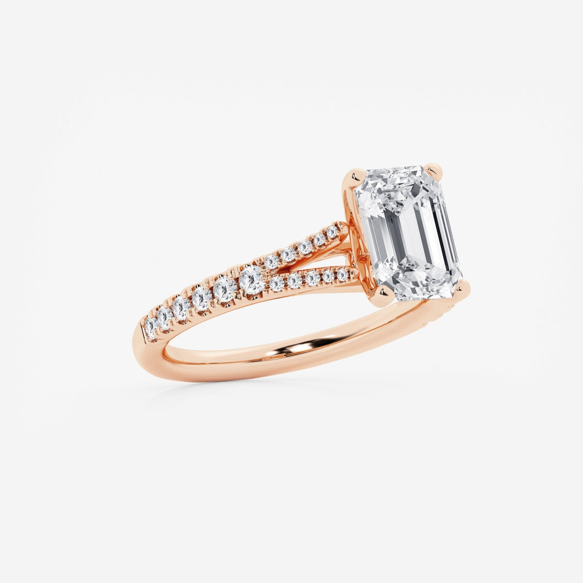 Amelia - Split Shank Side Stones Engagement Ring