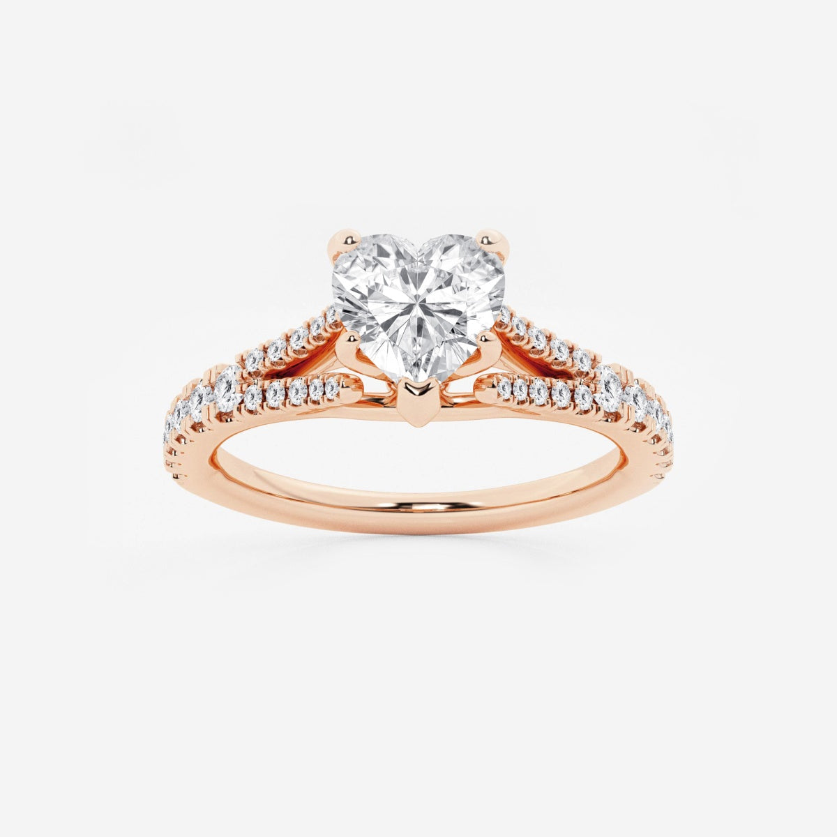 Amelia - Split Shank Side Stones Engagement Ring