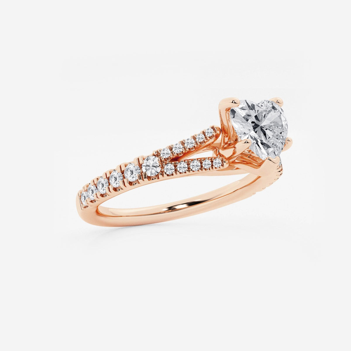 Amelia - Split Shank Side Stones Engagement Ring