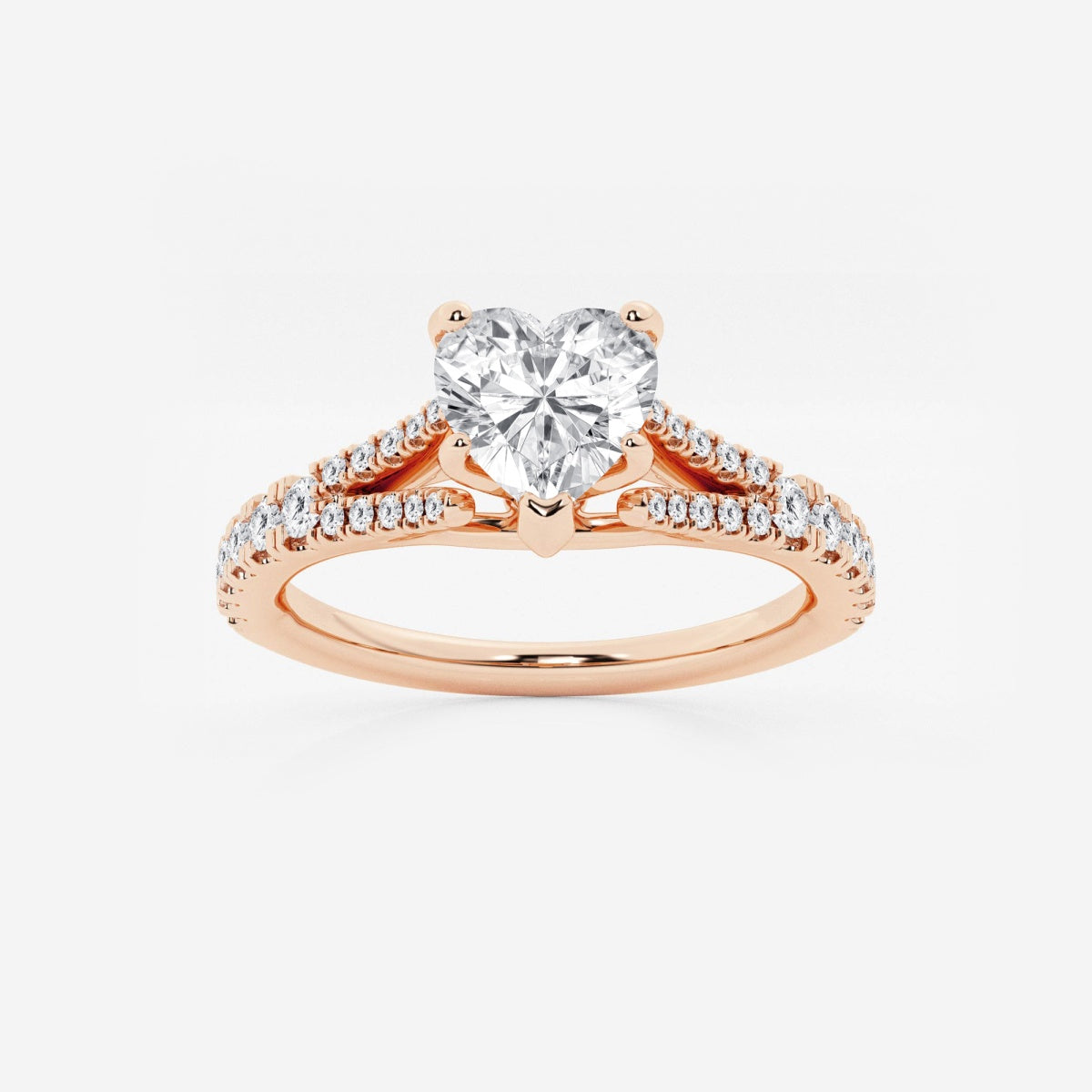 Amelia - Split Shank Side Stones Engagement Ring