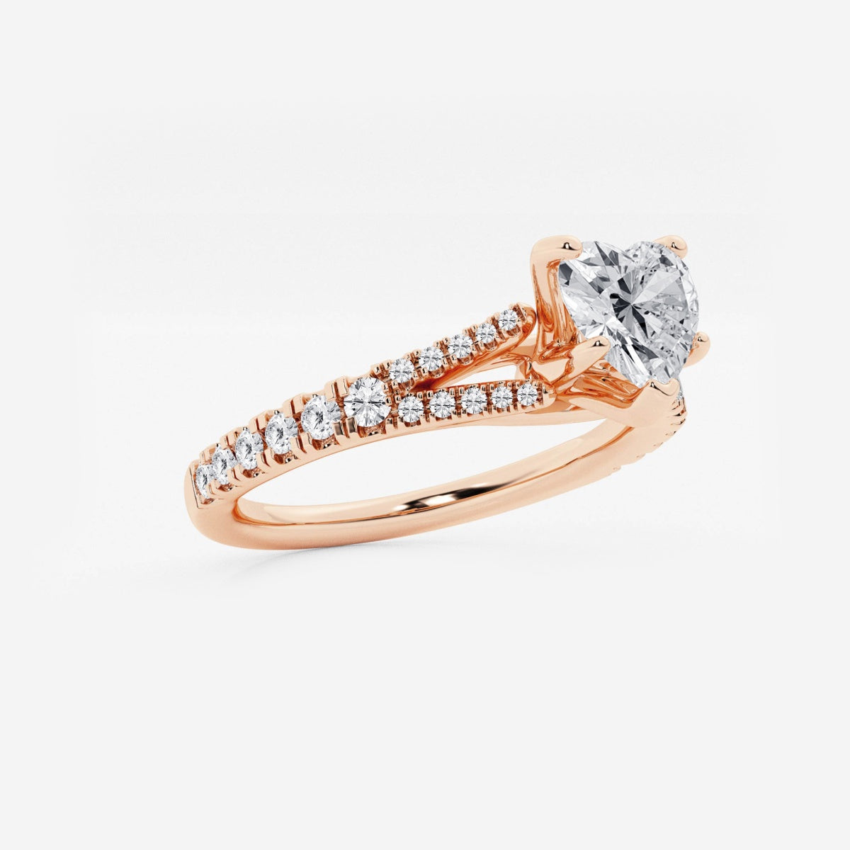 Amelia - Split Shank Side Stones Engagement Ring