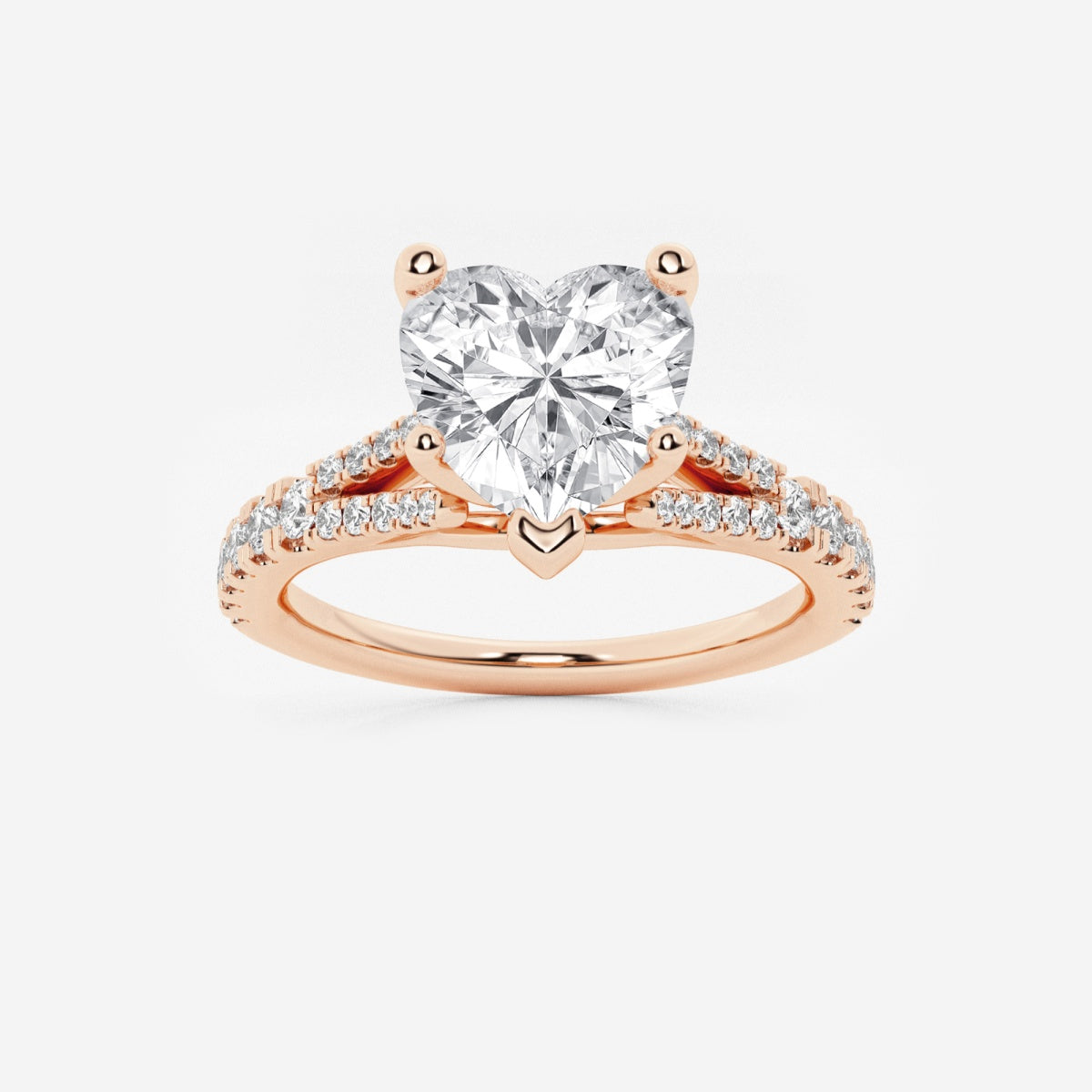 Amelia - Split Shank Side Stones Engagement Ring