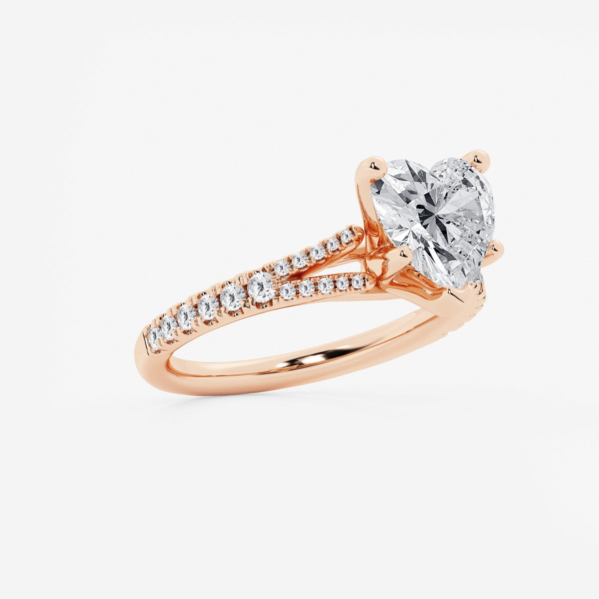 Amelia - Split Shank Side Stones Engagement Ring