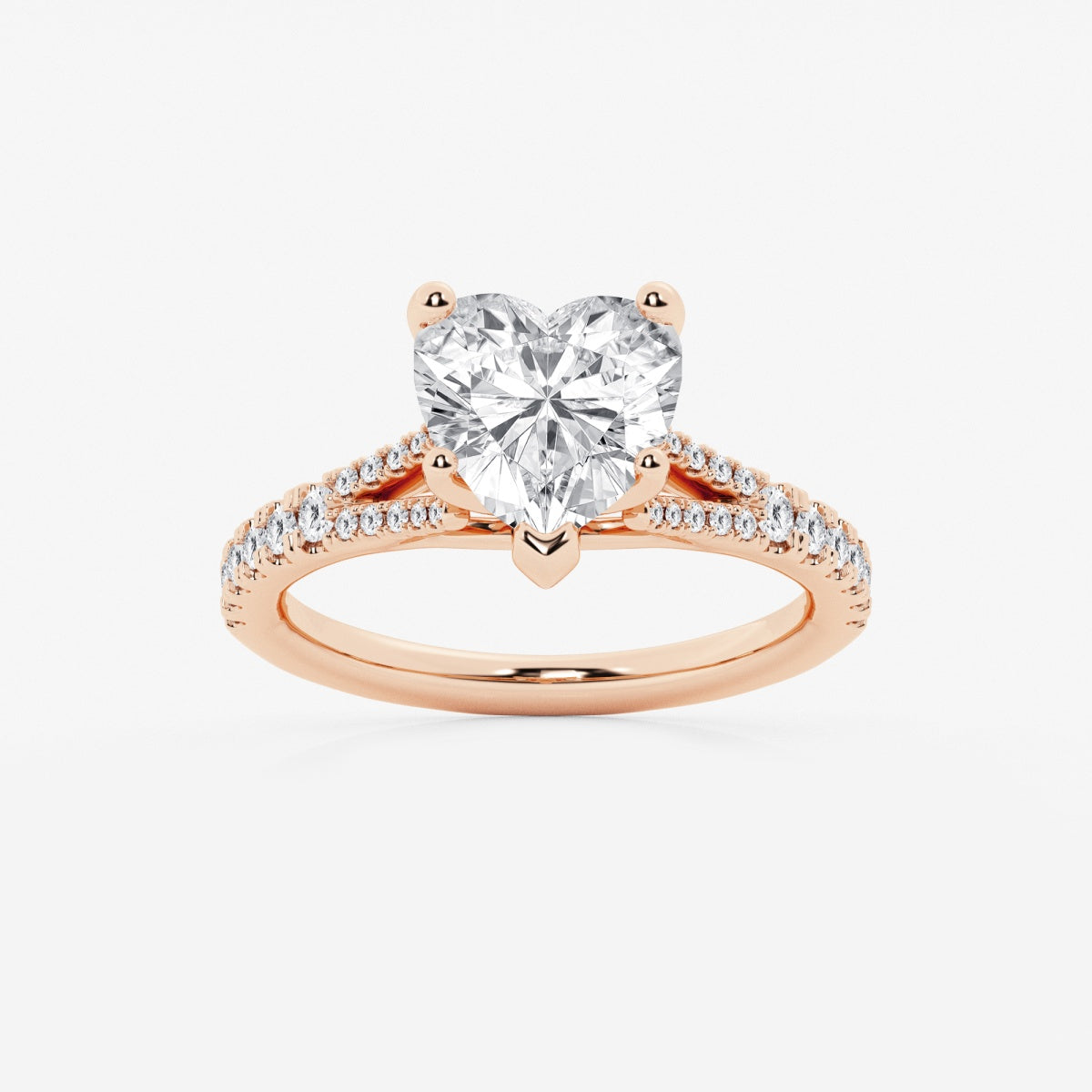 Amelia - Split Shank Side Stones Engagement Ring