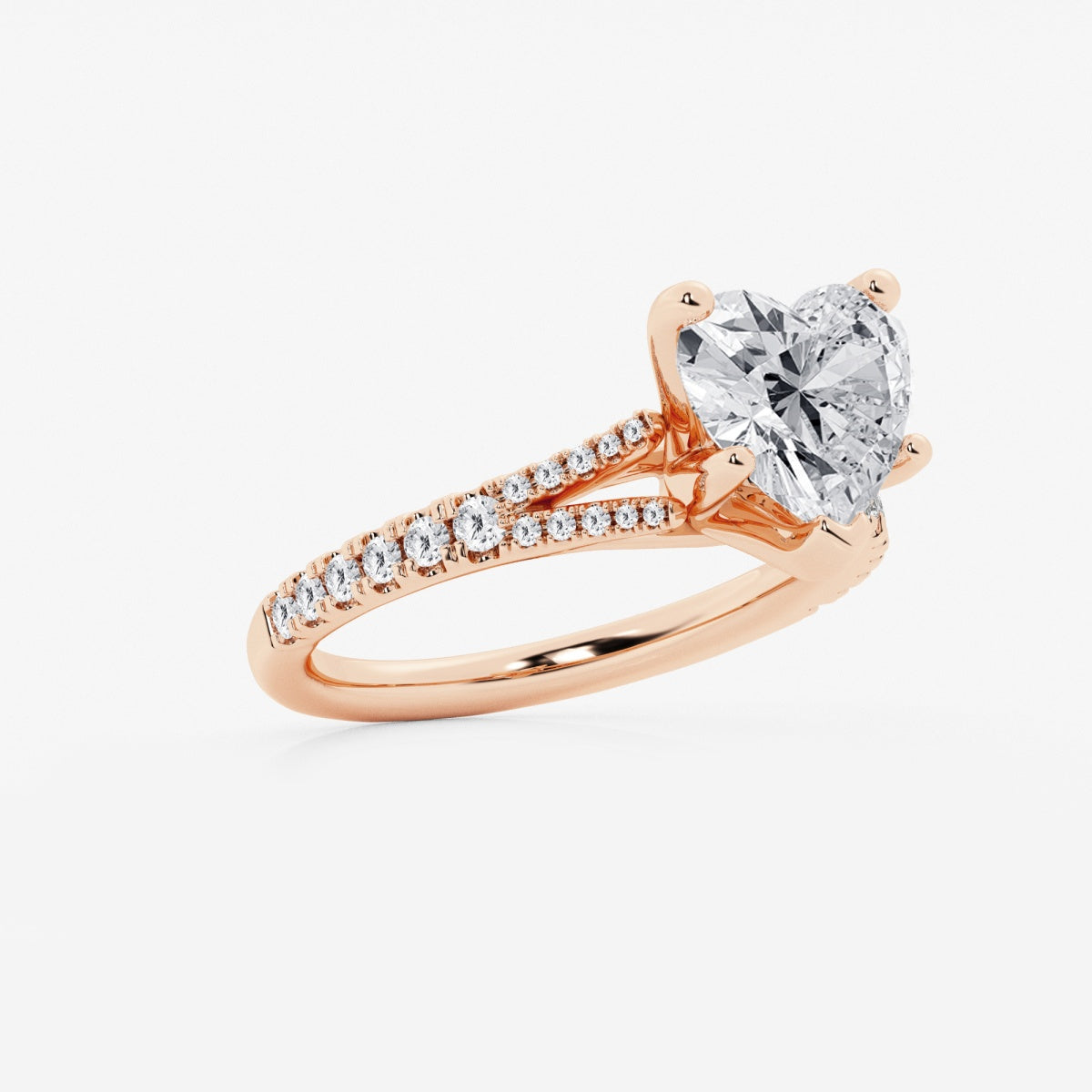 Amelia - Split Shank Side Stones Engagement Ring