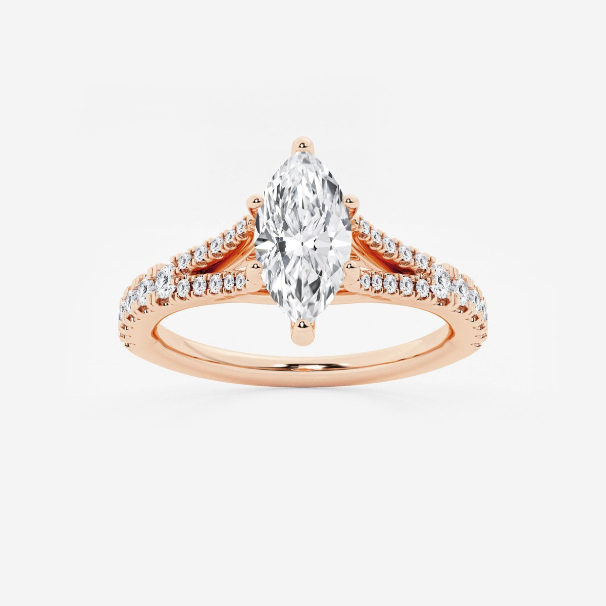 Amelia - Split Shank Side Stones Engagement Ring