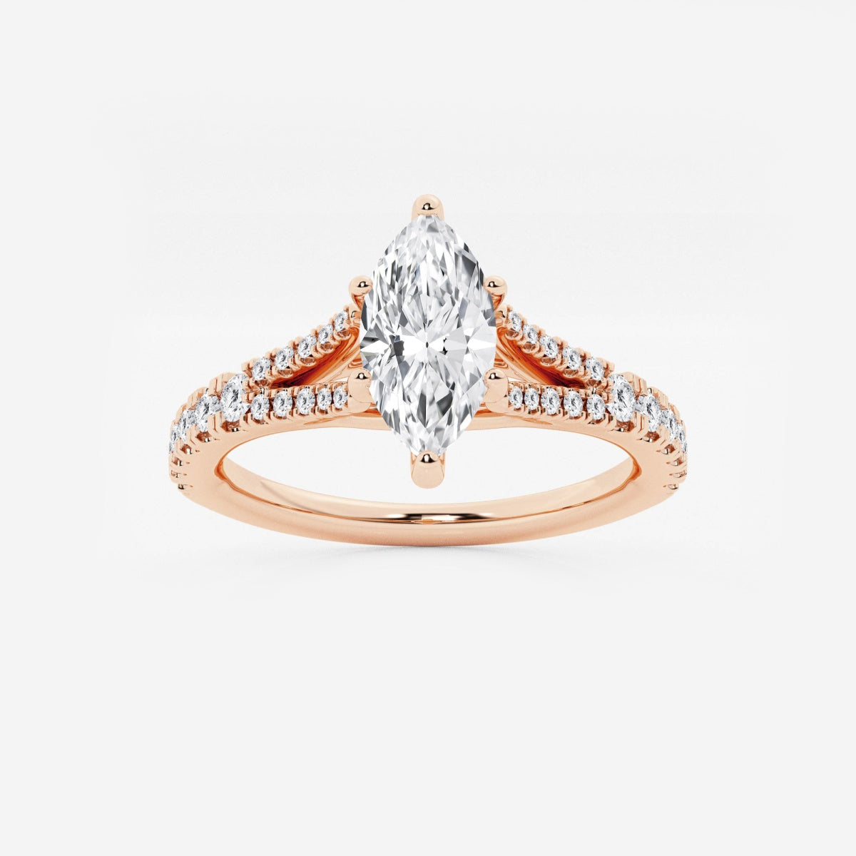 Amelia - Split Shank Side Stones Engagement Ring