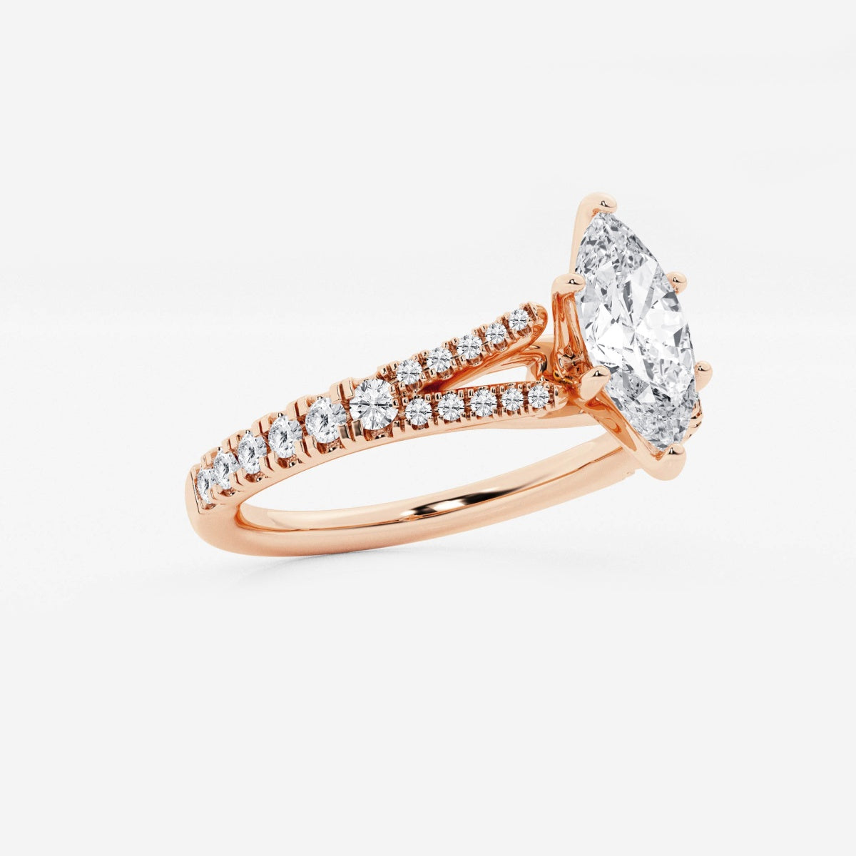 Amelia - Split Shank Side Stones Engagement Ring