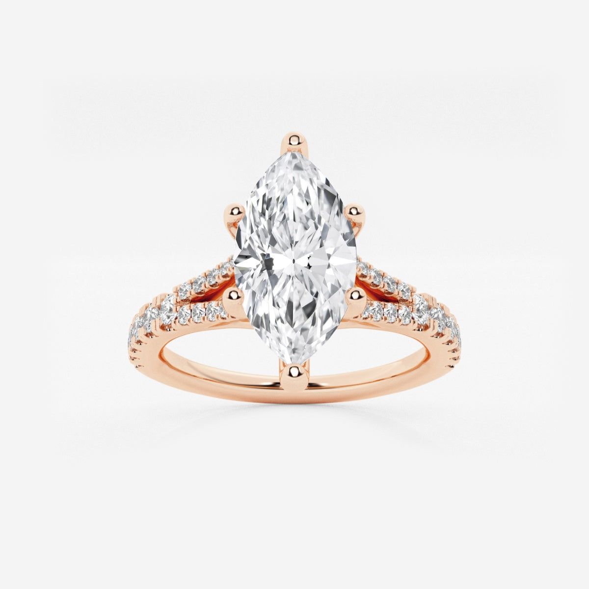 Amelia - Split Shank Side Stones Engagement Ring