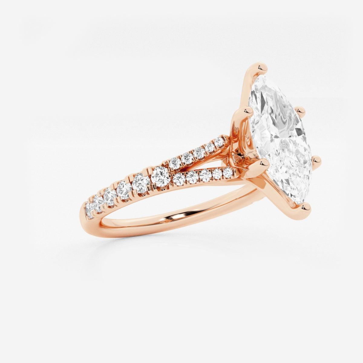 Amelia - Split Shank Side Stones Engagement Ring