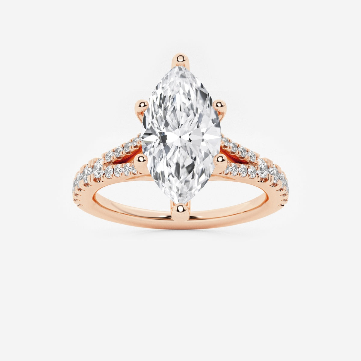 Amelia - Split Shank Side Stones Engagement Ring