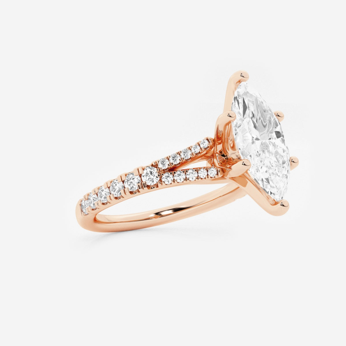 Amelia - Split Shank Side Stones Engagement Ring