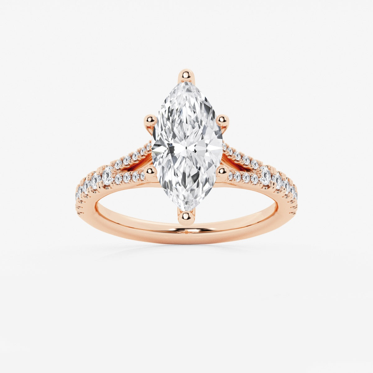 Amelia - Split Shank Side Stones Engagement Ring