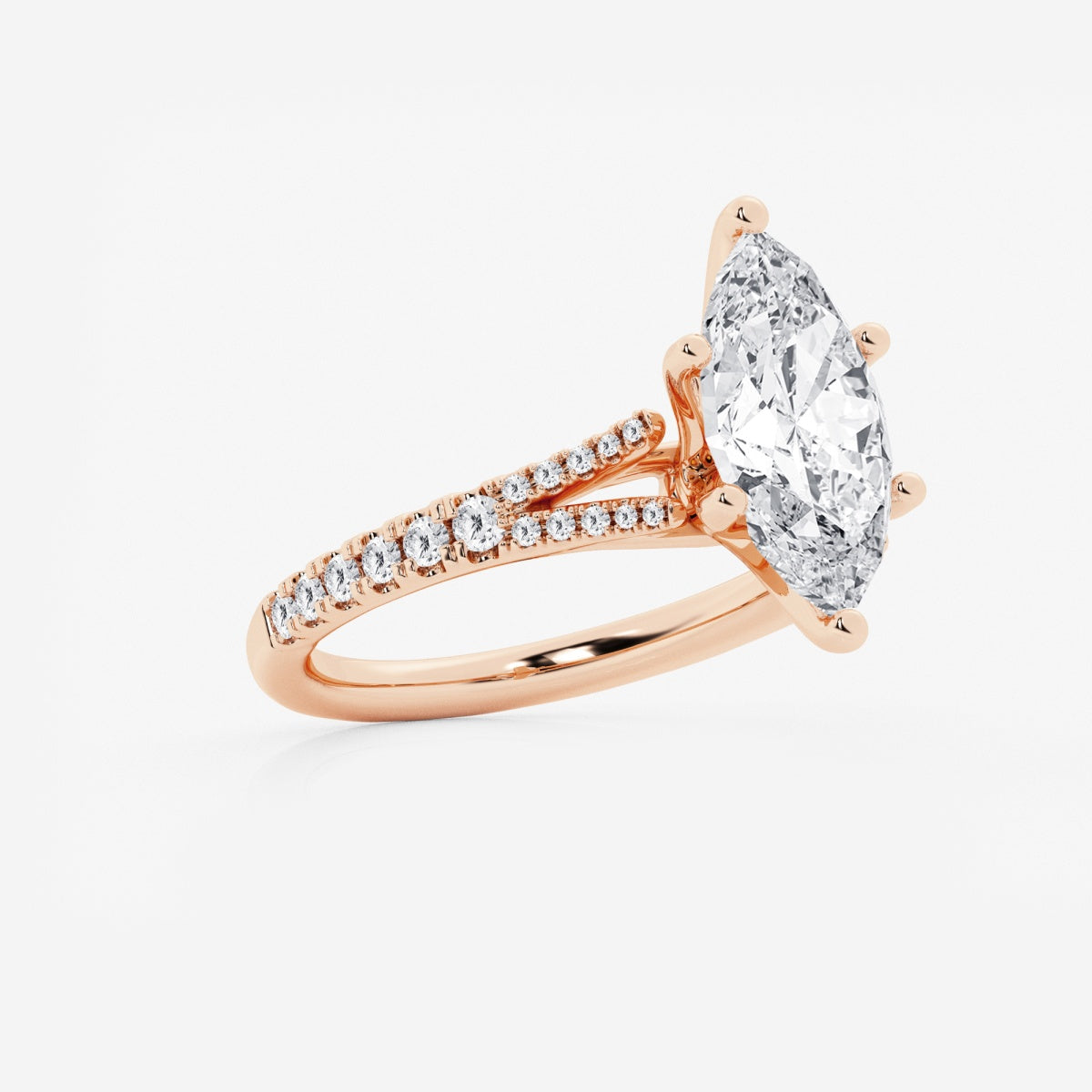 Amelia - Split Shank Side Stones Engagement Ring