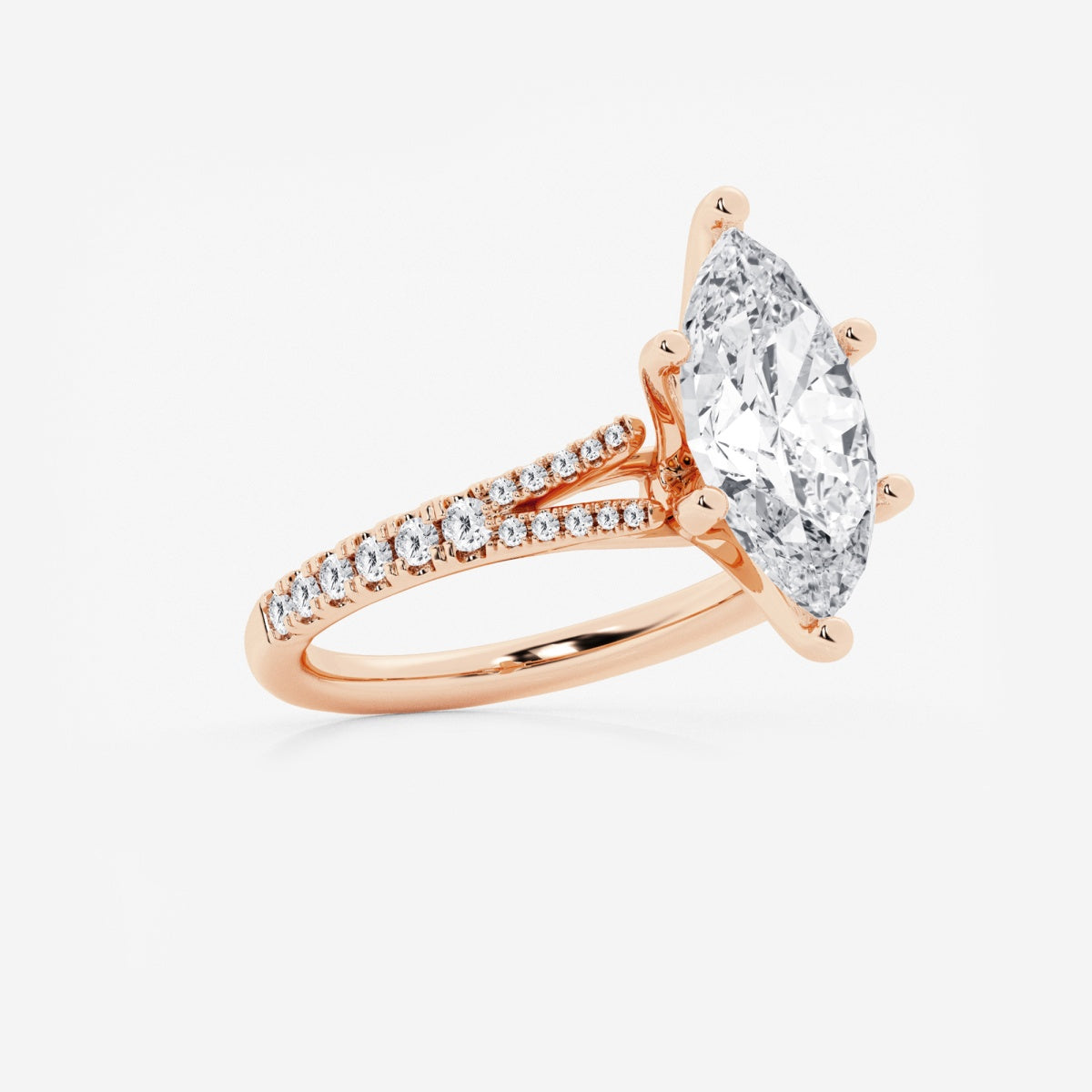 Amelia - Split Shank Side Stones Engagement Ring