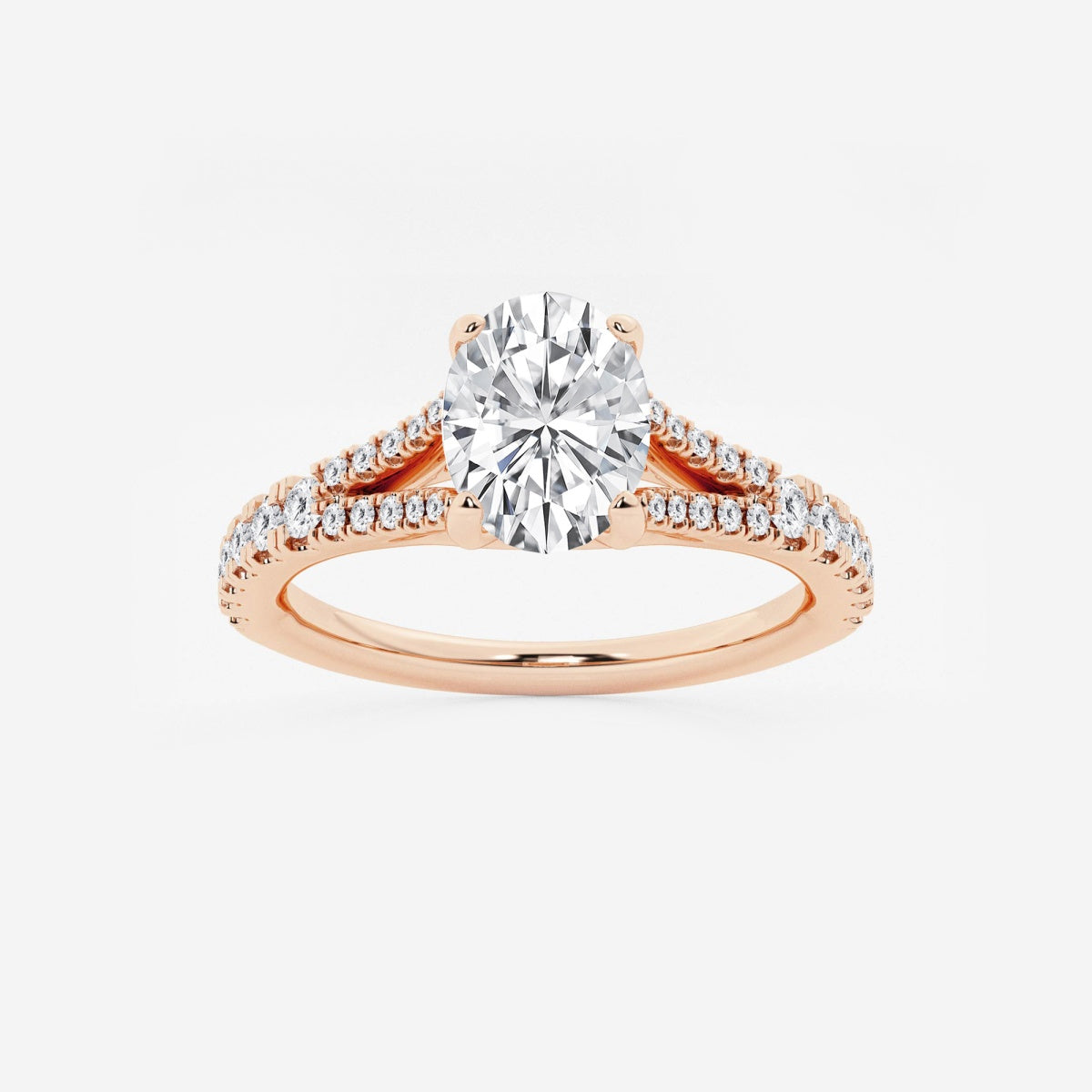 Amelia - Split Shank Side Stones Engagement Ring