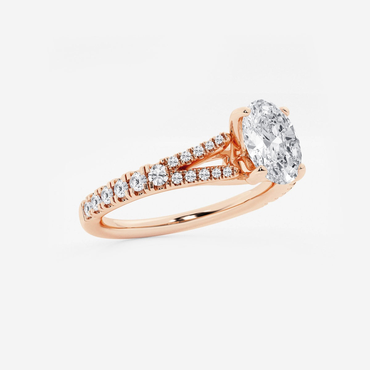 Amelia - Split Shank Side Stones Engagement Ring