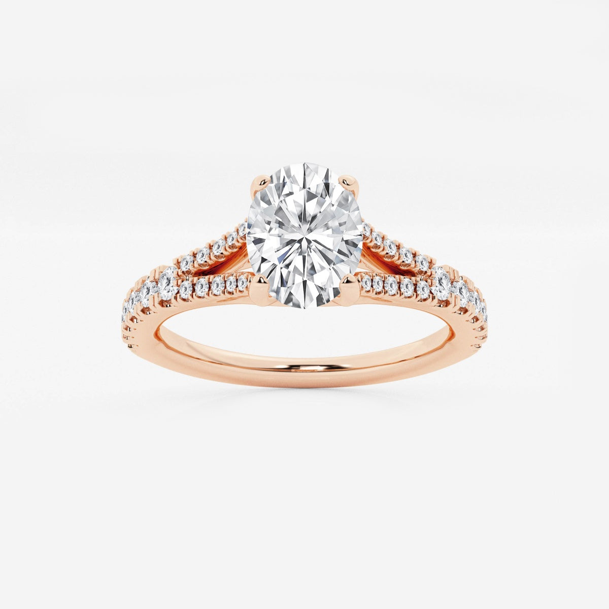 Amelia - Split Shank Side Stones Engagement Ring