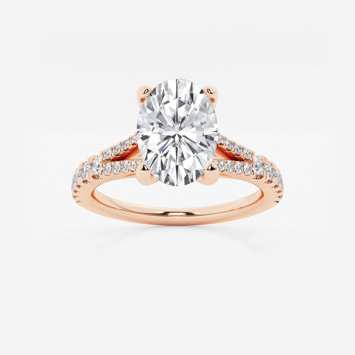 Amelia - Split Shank Side Stones Engagement Ring