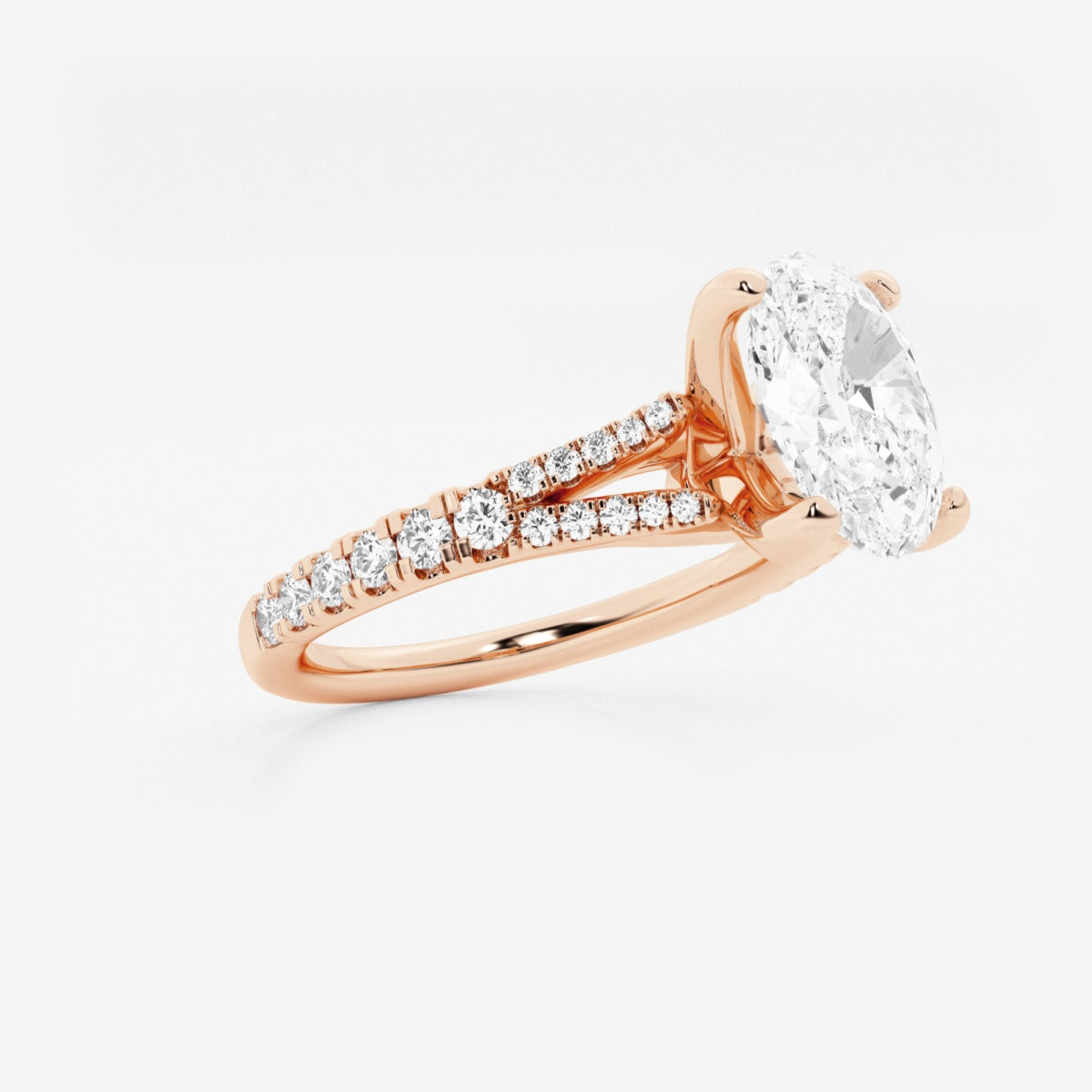 Amelia - Split Shank Side Stones Engagement Ring