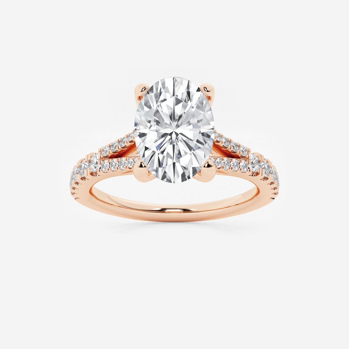 Amelia - Split Shank Side Stones Engagement Ring