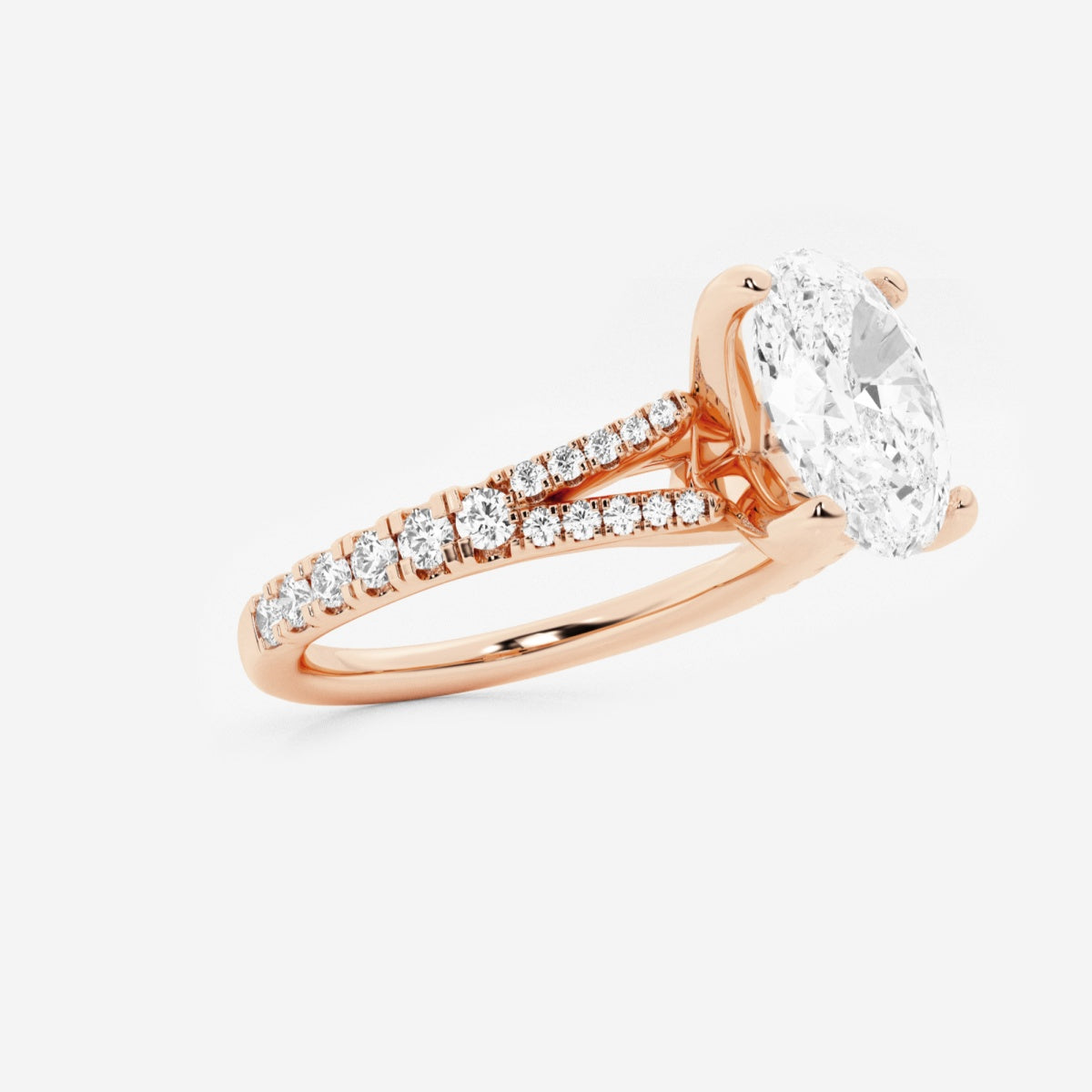 Amelia - Split Shank Side Stones Engagement Ring