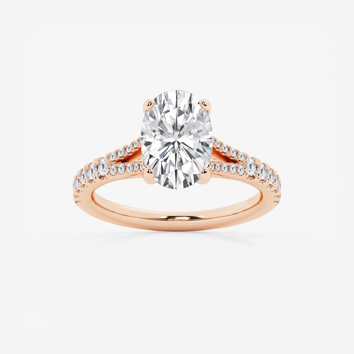 Amelia - Split Shank Side Stones Engagement Ring