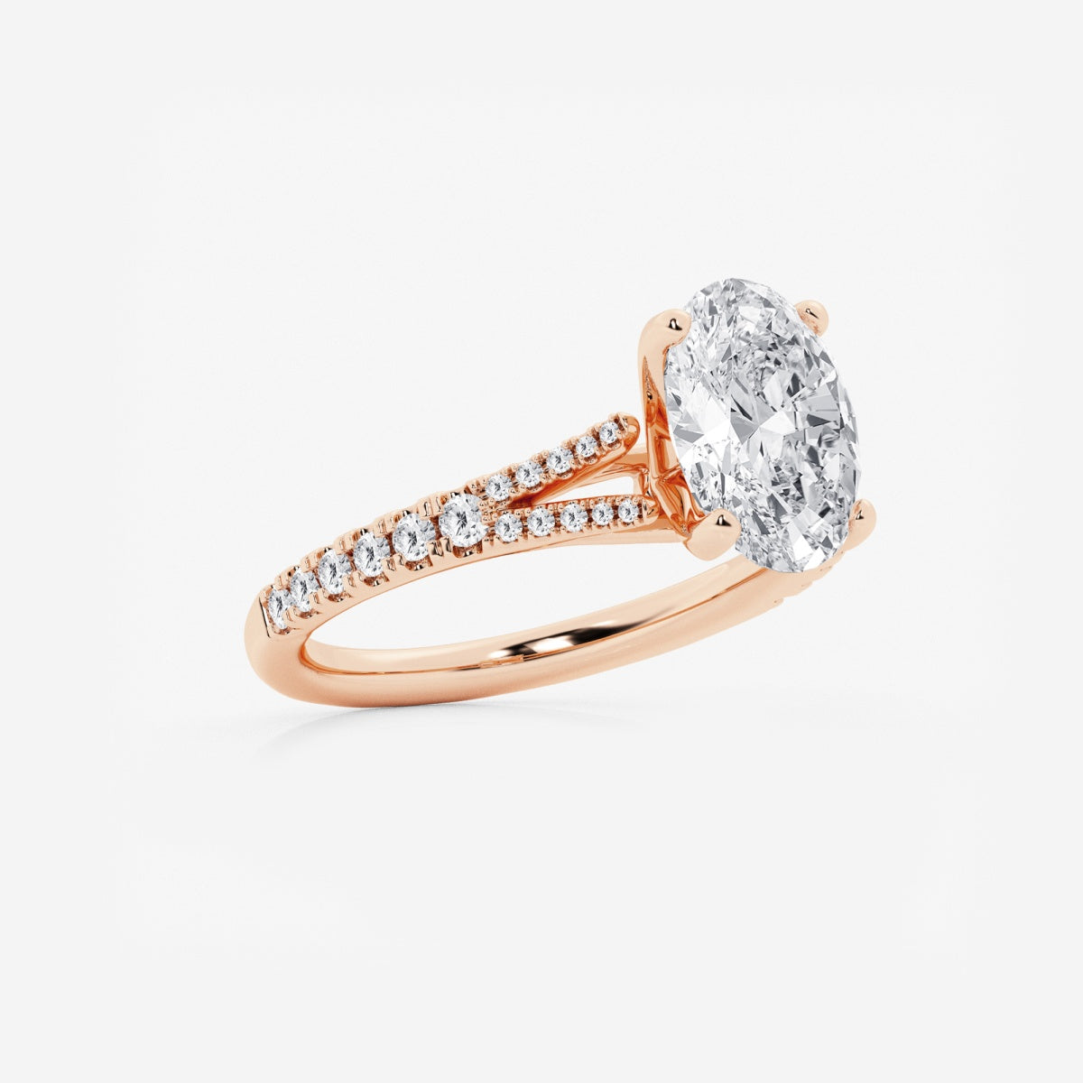 Amelia - Split Shank Side Stones Engagement Ring