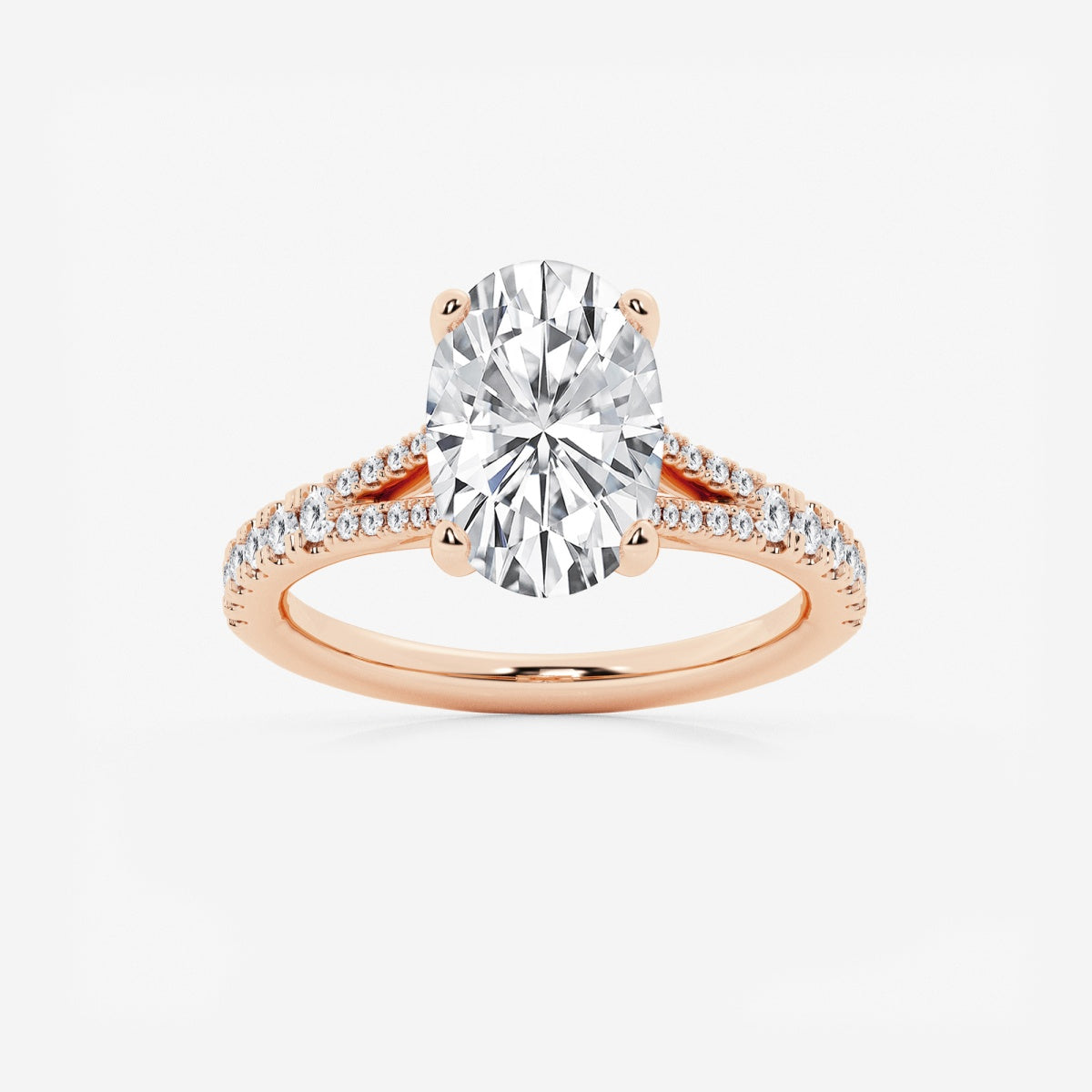 Amelia - Split Shank Side Stones Engagement Ring