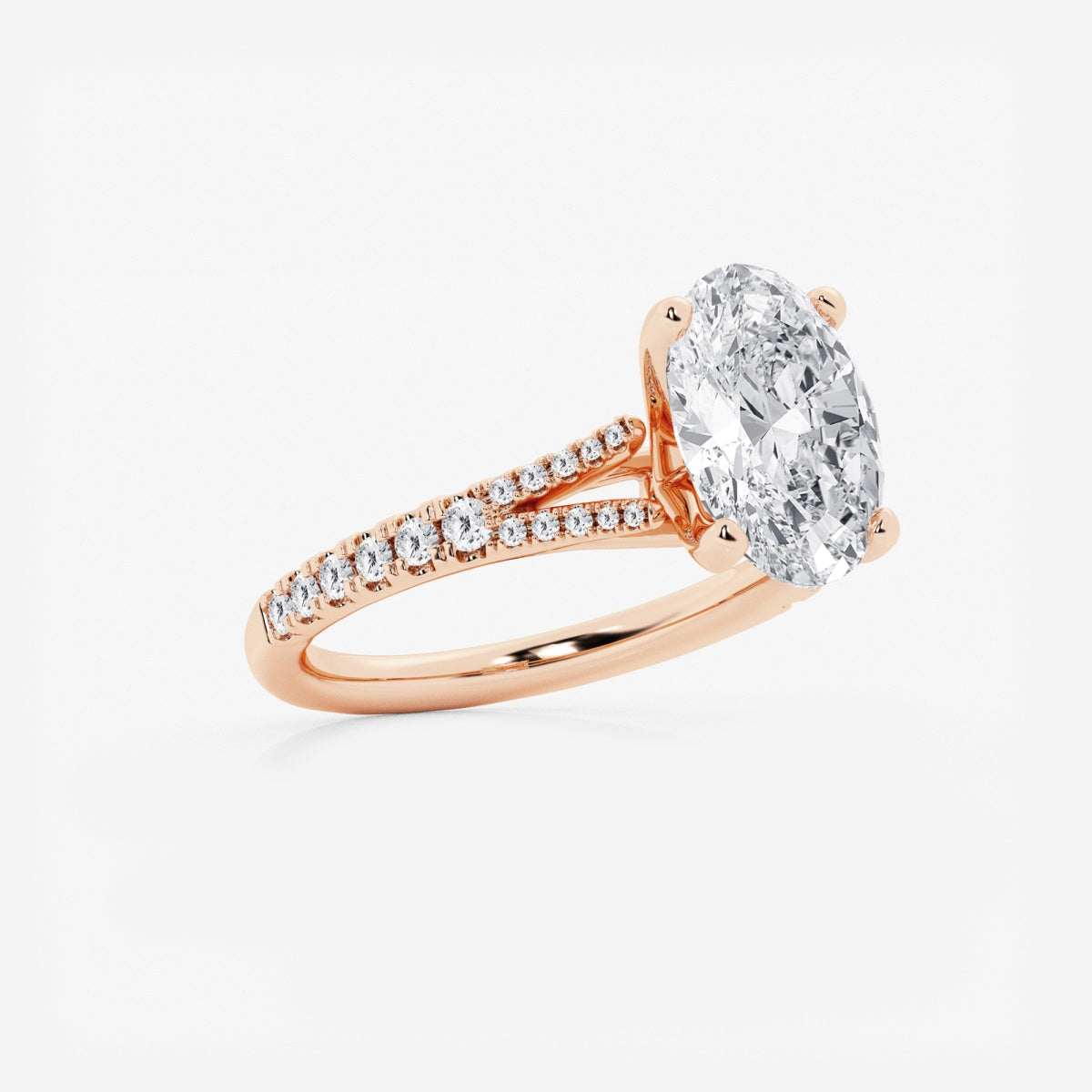 Amelia - Split Shank Side Stones Engagement Ring